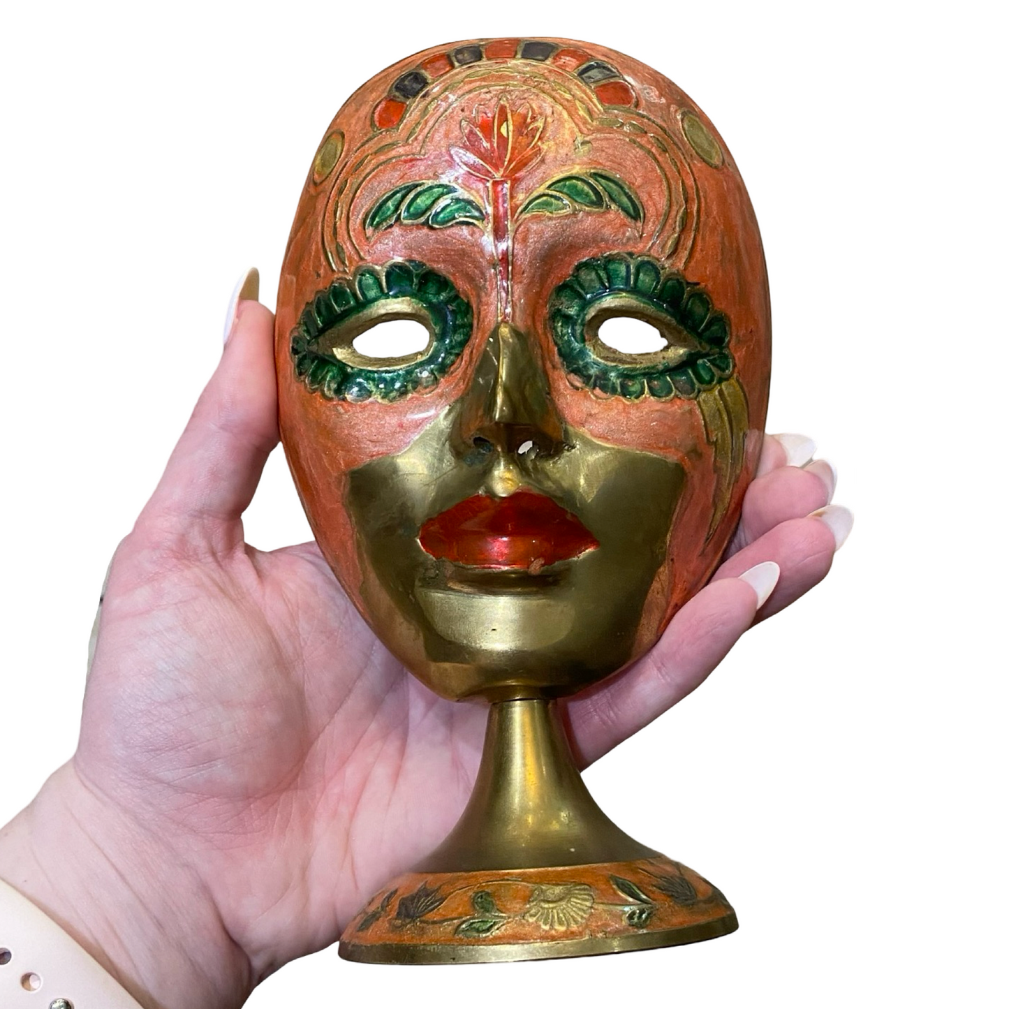 Brass Enameled Mask