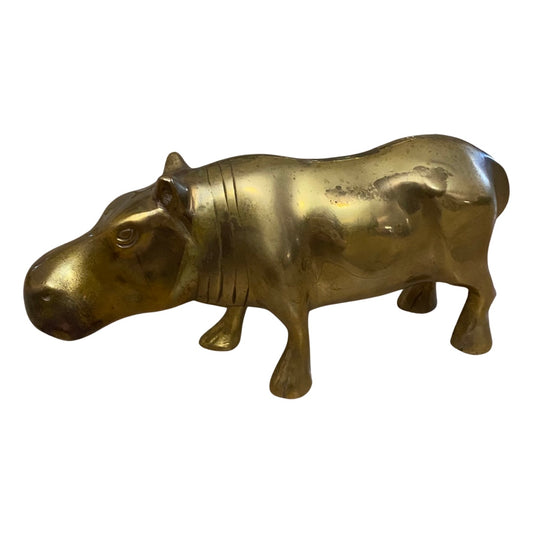 Large Brass Hippo