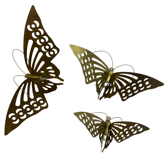 Brass Wall Butterfly Set