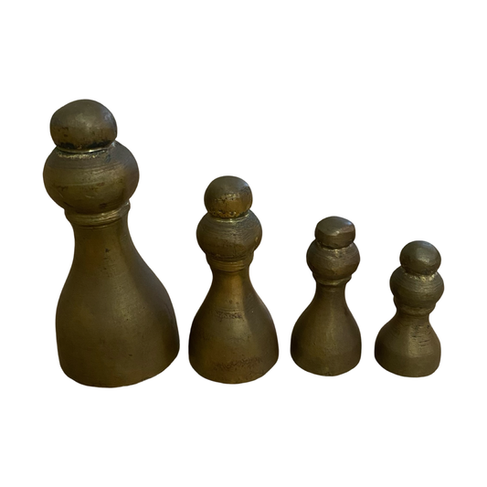 Set of Four Brass Chess Pieces