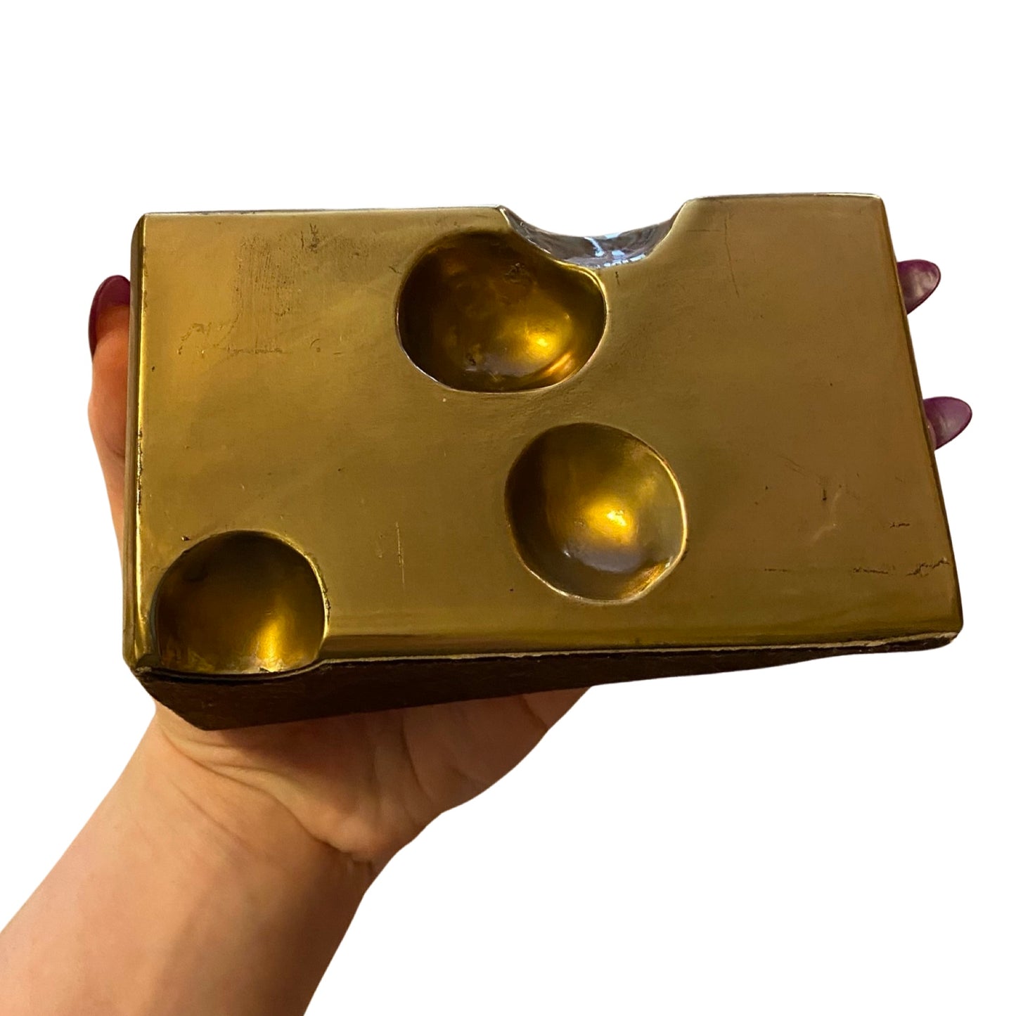 Brass Cheese Pen Holder Brass Vintage