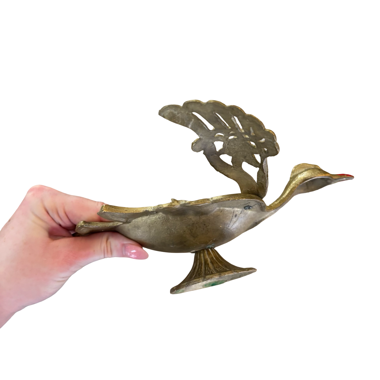 Vintage Brass Bird Ashtray with Articulated Wings