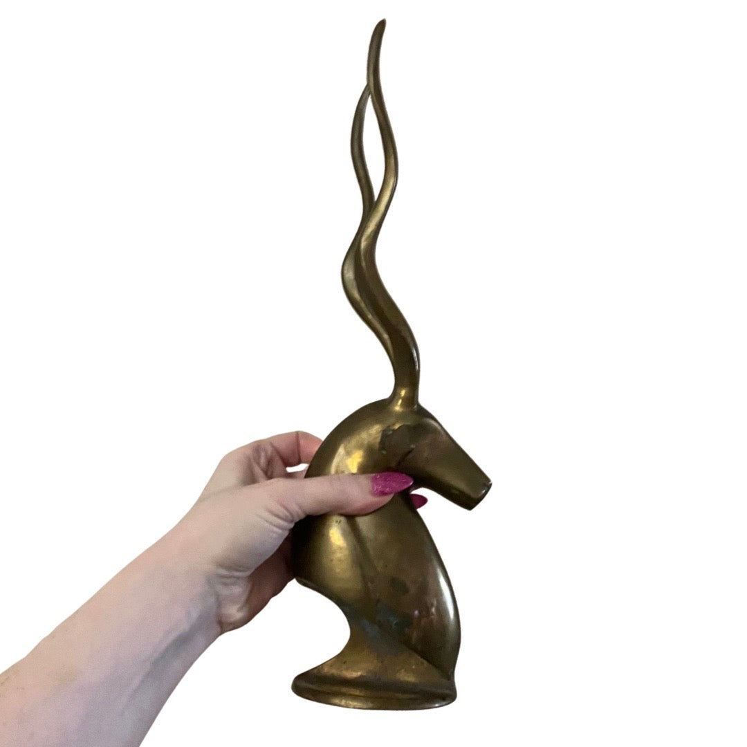 Brass Ibex Bust