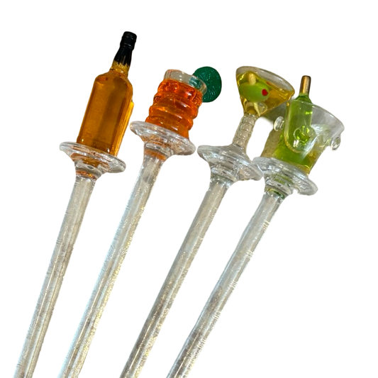 Set of Four Plastic Cocktail Stirrers