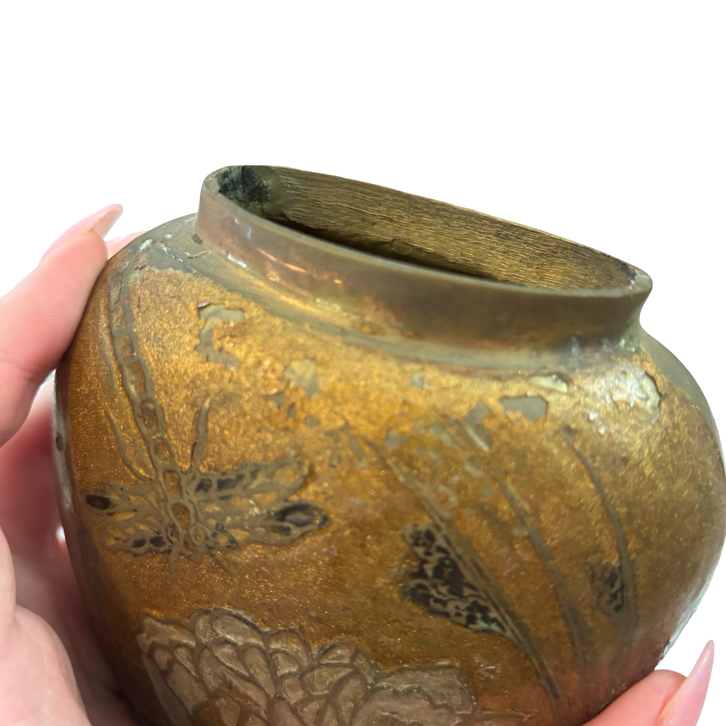 Brass Enameled Vase