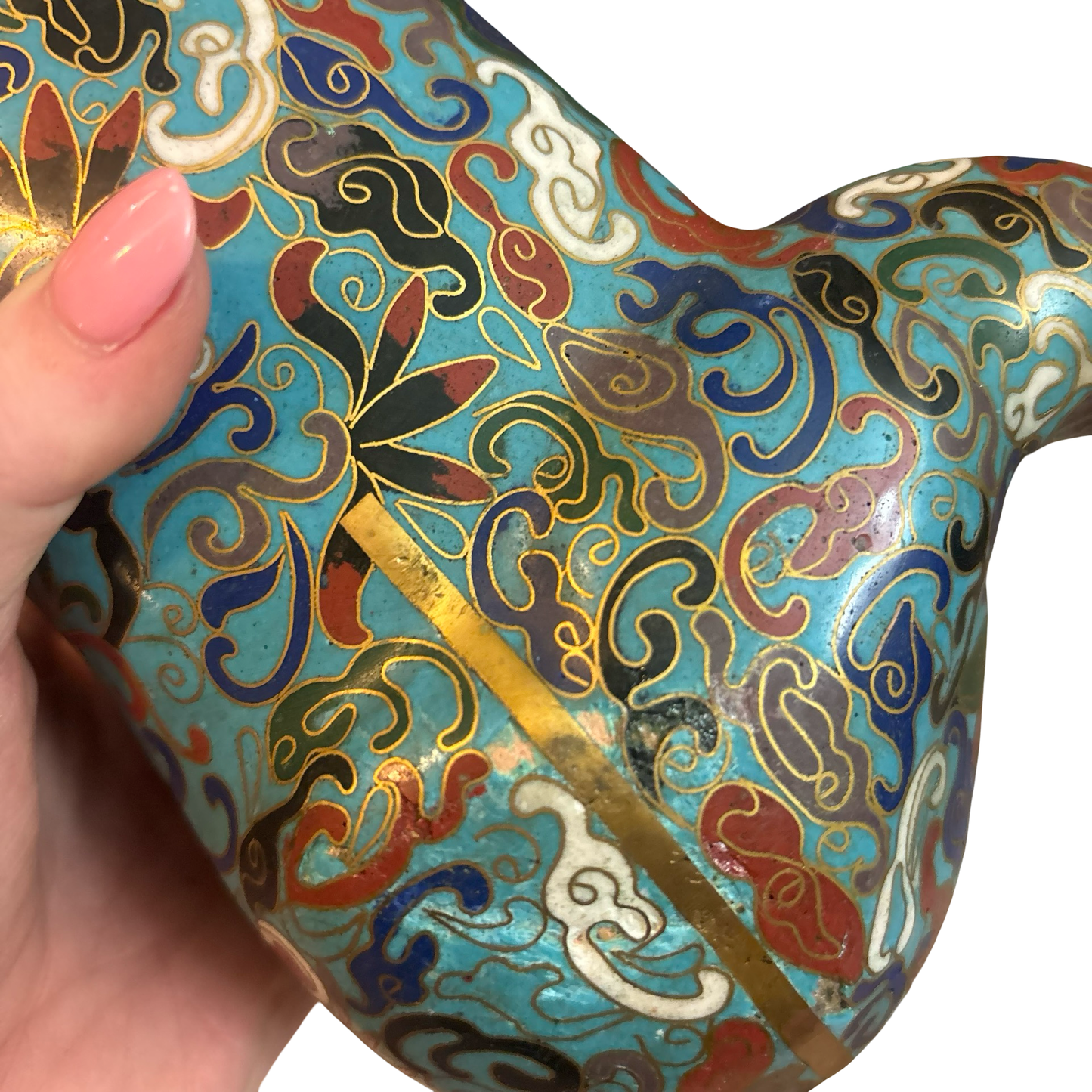 Brass Cloisonné Horse Incense Burner