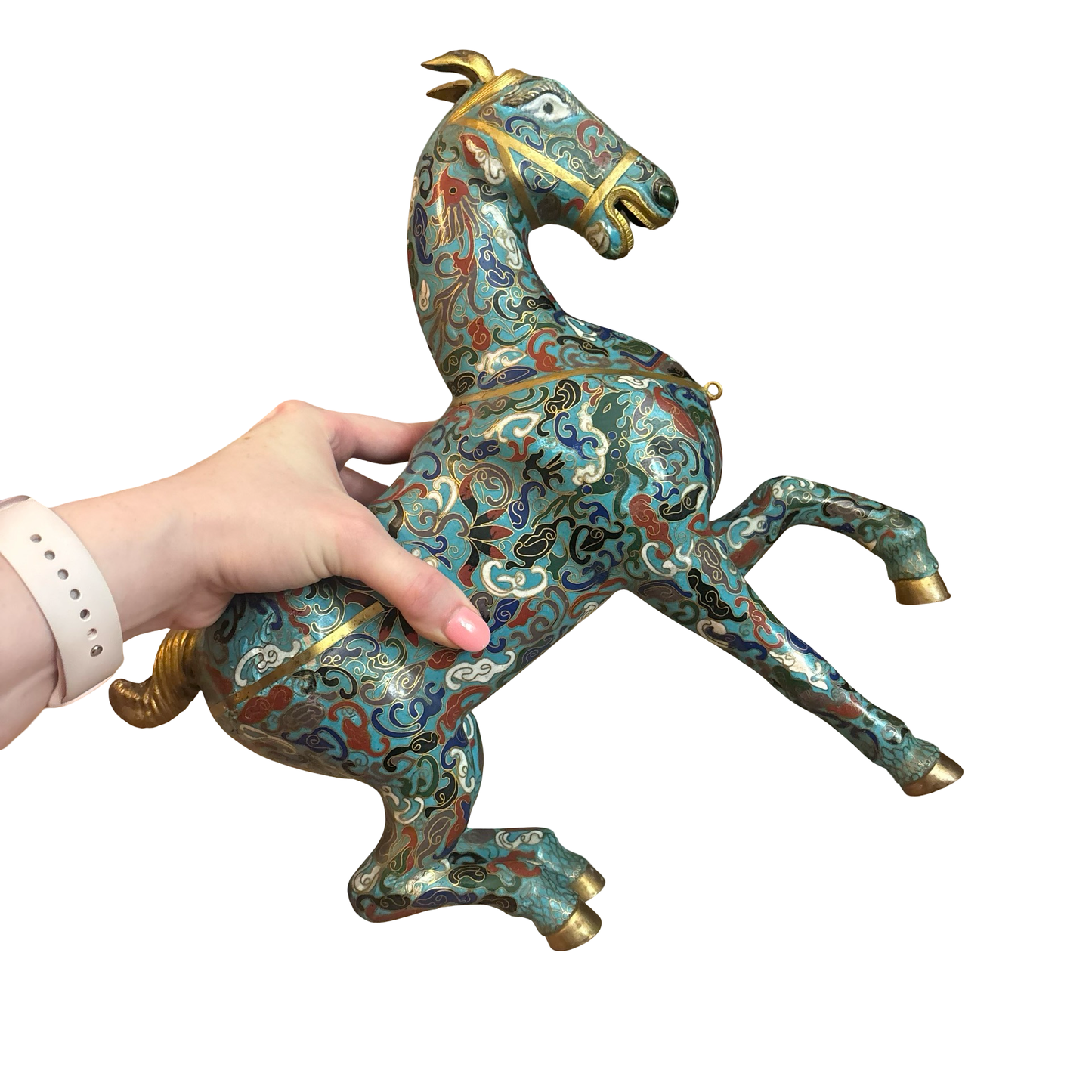 Brass Cloisonné Horse Incense Burner