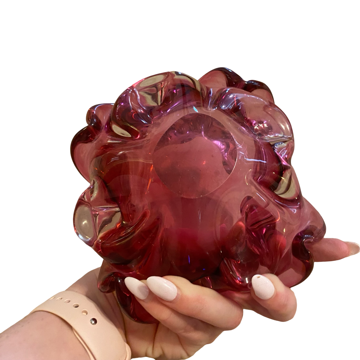 Pink Art Glass Dish