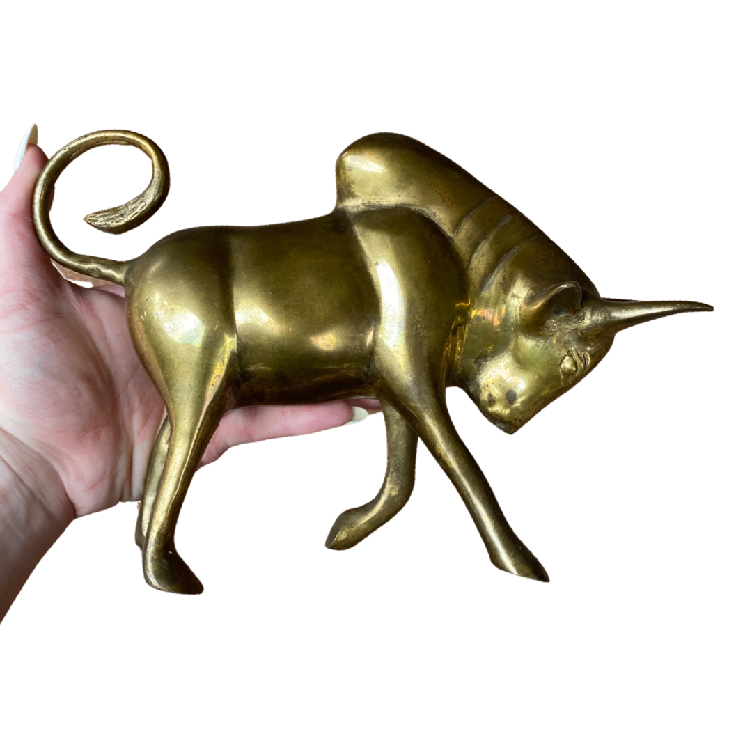 Pair of Brass Bulls