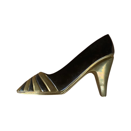 Brass Enameled High Heel Shoe