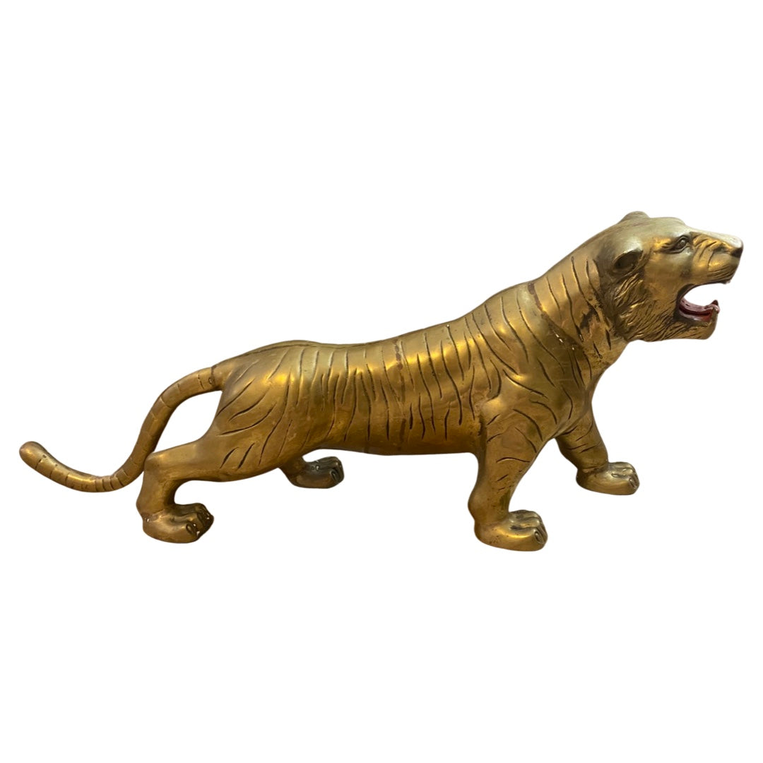 Massive Hollywood Regency Brass Tiger