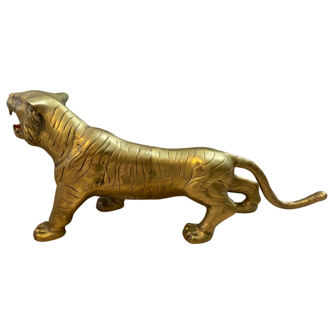 Massive Hollywood Regency Brass Tiger