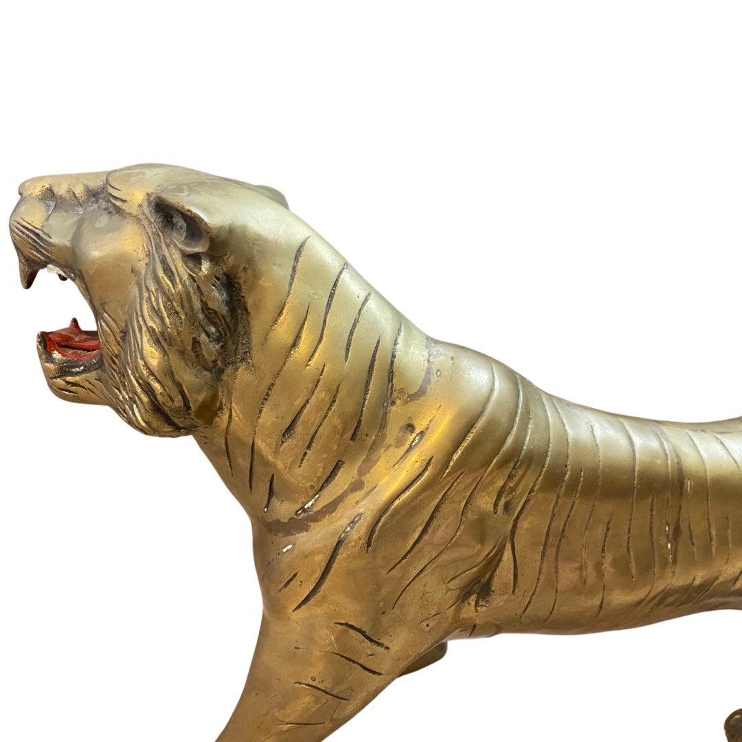 Massive Hollywood Regency Brass Tiger