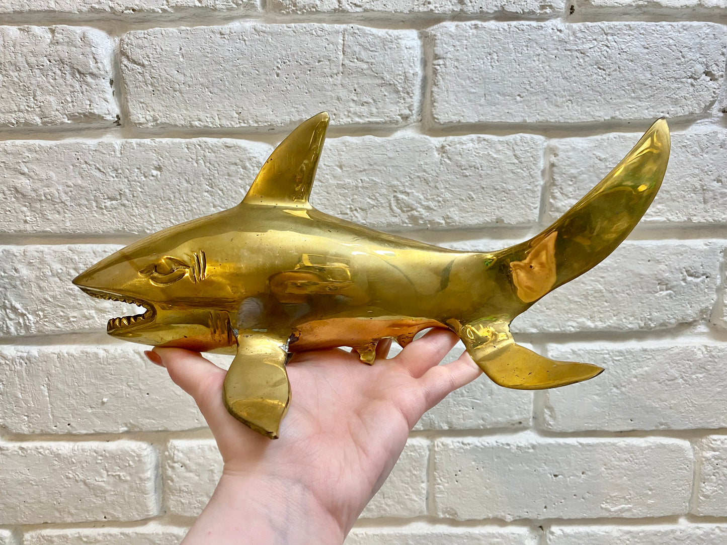 Large Brass Shark