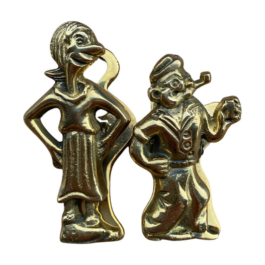 Popeye and Olive Oyl Brass Clips