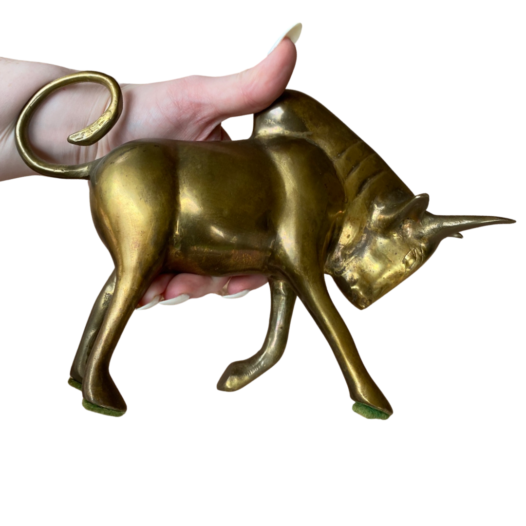 Pair of Brass Bulls