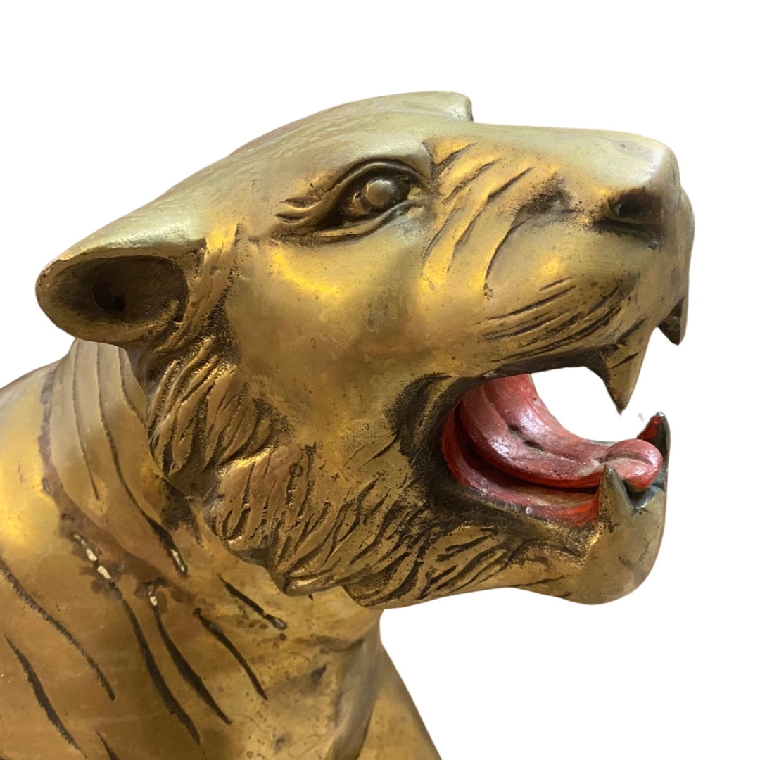 Massive Hollywood Regency Brass Tiger