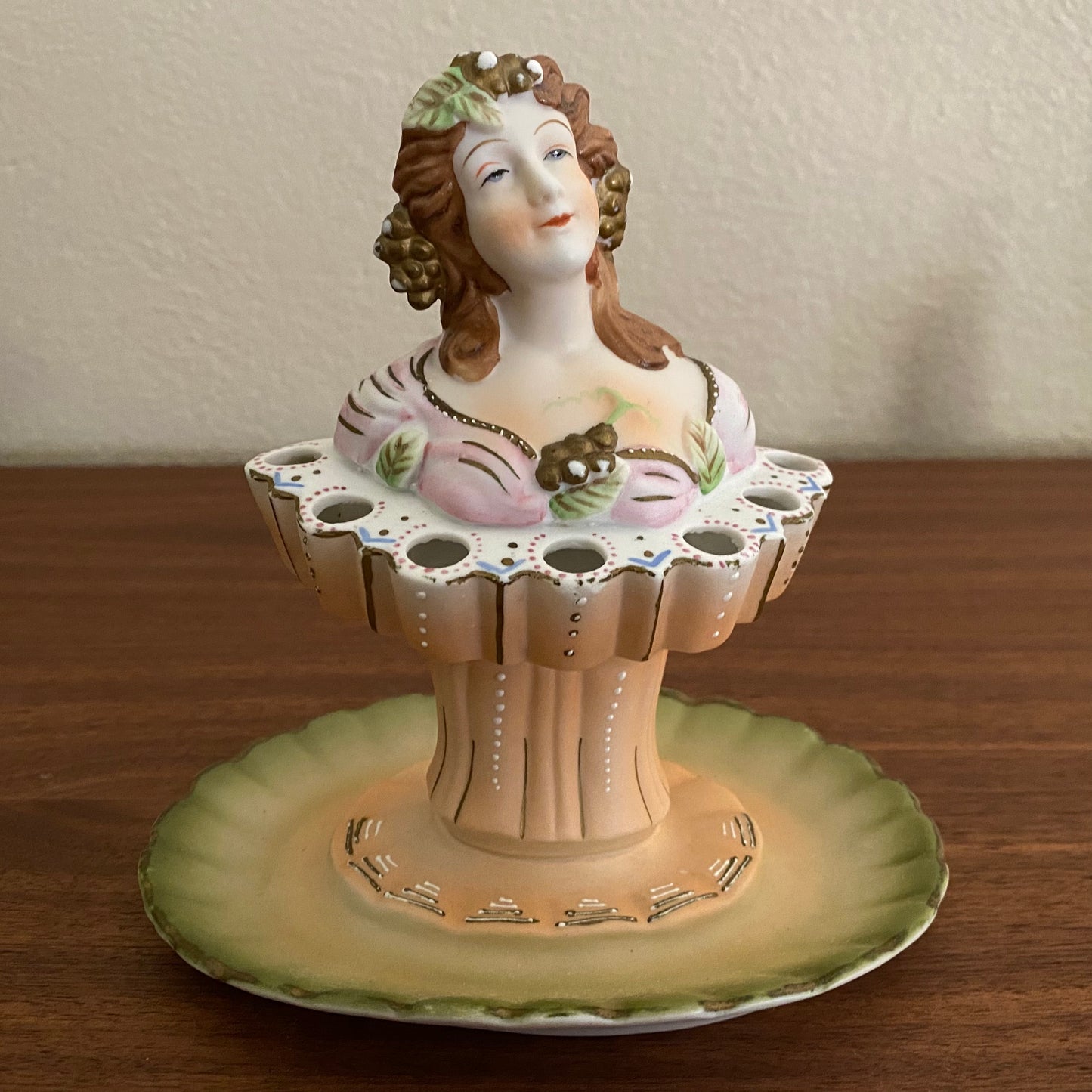 Porcelain Cigarette Holder Woman Bust